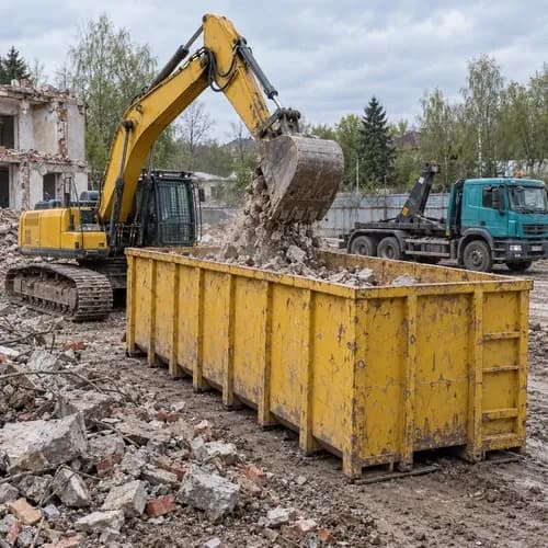 Контейнер 20 м³ · погрузка экскаватором