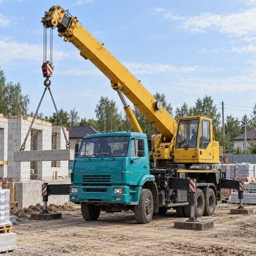 Автокран на объекте